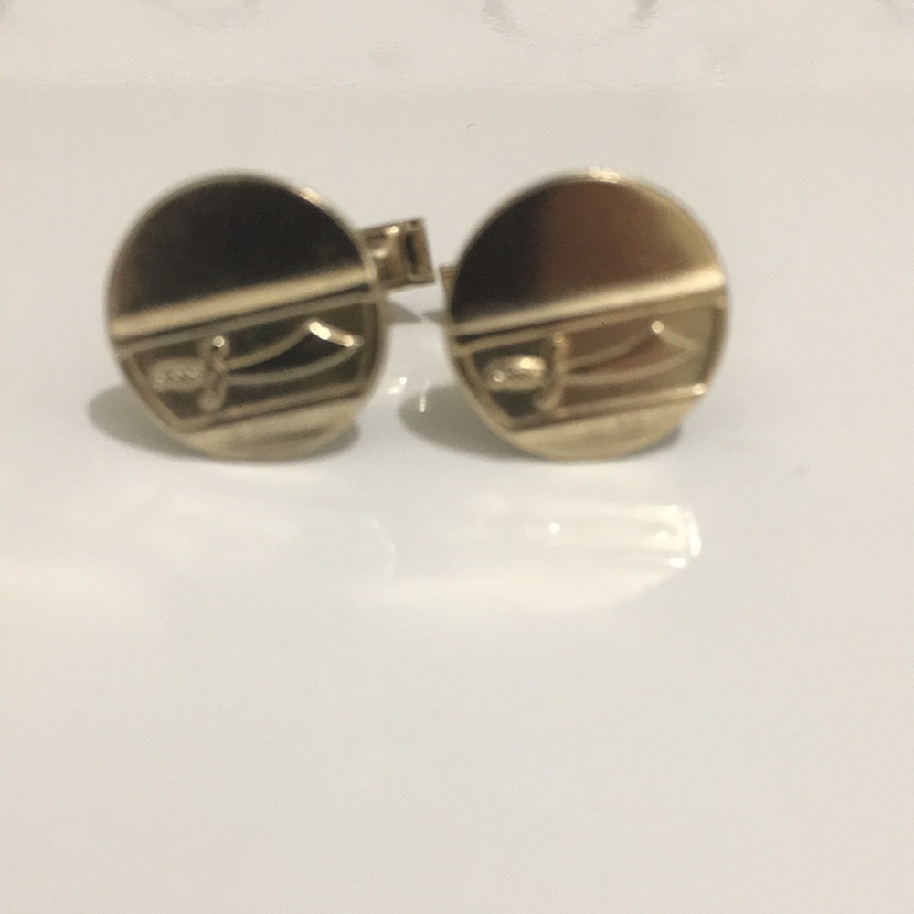 Shriner Cufflinks Scimitar Saber Sword
